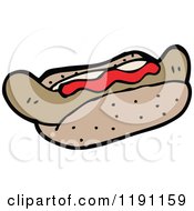 Cartoon Of A Hotdog Royalty Free Vector Illustration by lineartestpilot