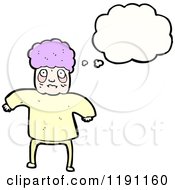 Cartoon Of A Tired Old Woman Thinking Royalty Free Vector Illustration