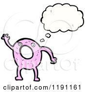 Cartoon Of A Donut Thinking Royalty Free Vector Illustration