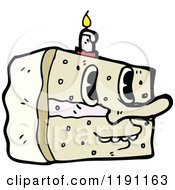 Cartoon Of A Smiling Piece Of Birthday Cakes Royalty Free Vector Illustration