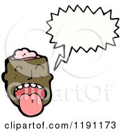 Cartoon Of A Man With His Brains Showing Speaking Royalty Free Vector Illustration