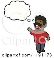 Cartoon Of A Black Man Thinking Royalty Free Vector Illustration