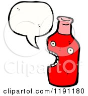 Cartoon Of A Red Bottle Speaking Royalty Free Vector Illustration by lineartestpilot