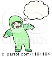 Cartoon Of A Man In A Contamination Suit Royalty Free Vector Illustration by lineartestpilot