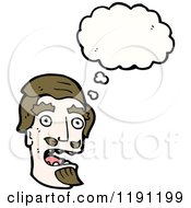 Cartoon Of A Mans Head Thinking Royalty Free Vector Illustration