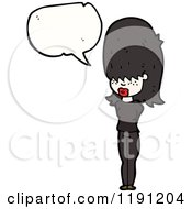 Cartoon Of An Emo Girl Speaking Royalty Free Vector Illustration