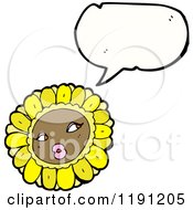 Cartoon Of A Sunflower Speaking Royalty Free Vector Illustration