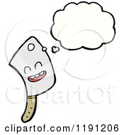 Cartoon Of A Meat Cleaver Thinking Royalty Free Vector Illustration