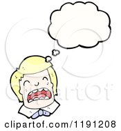 Cartoon Of A Crying Boy Thinking Royalty Free Vector Illustration