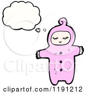 Cartoon Of A Toddler In Pink Pajamas Royalty Free Vector Illustration by lineartestpilot