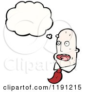 Cartoon Of A Bald Man Thinking Royalty Free Vector Illustration by lineartestpilot