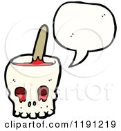 Cartoon Of A Skull Bowl Speaking Royalty Free Vector Illustration by lineartestpilot