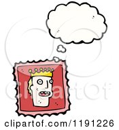 Poster, Art Print Of Postage Stamp With A King Thinking