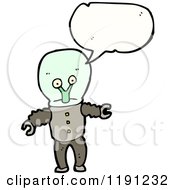 Cartoon Of A Space Alien Thinking Royalty Free Vector Illustration