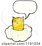 Cartoon Of A Cat In A Cloud Speaking Royalty Free Vector Illustration