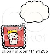 Cartoon Of A King On A Postage Stamp Royalty Free Vector Illustration