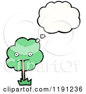 Cartoon Of A Tree Character Thinking Royalty Free Vector Illustration
