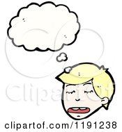 Cartoon Of A Boy Thinking Royalty Free Vector Illustration