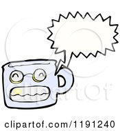 Cartoon Of A Coffee Mug Speaking Royalty Free Vector Illustration