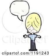 Cartoon Of A Girl Speaking Royalty Free Vector Illustration