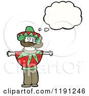 Cartoon Of A Mexican Man Thinking Royalty Free Vector Illustration by lineartestpilot