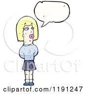 Cartoon Of A Woman Speaking Royalty Free Vector Illustration