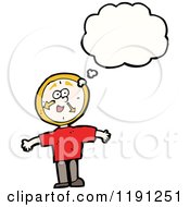 Cartoon Of A Clock Person Thinking Royalty Free Vector Illustration by lineartestpilot
