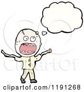 Cartoon Of A Crazy Man Thinking Royalty Free Vector Illustration by lineartestpilot
