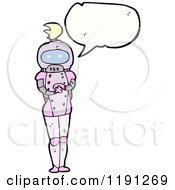 Cartoon Of A Female Robot Speaking Royalty Free Vector Illustration