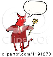 Cartoon Of The Devil Speaking Royalty Free Vector Illustration