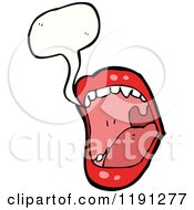 Cartoon Of A Vampire Mouth Speaking Royalty Free Vector Illustration by lineartestpilot