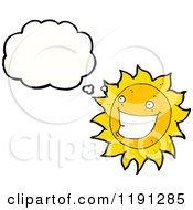 Cartoon Of A Sun Thinking Royalty Free Vector Illustration