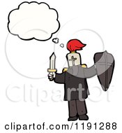 Cartoon Of A Knight Medieval Thinking Royalty Free Vector Illustration by lineartestpilot