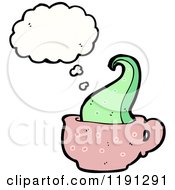 Cartoon Of A Tentacle In A Coffee Cup Royalty Free Vector Illustration by lineartestpilot