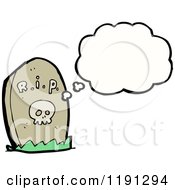 Cartoon Of A Headstone Thinking Royalty Free Vector Illustration