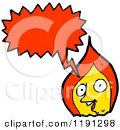 Cartoon Of A Flame Speaking Royalty Free Vector Illustration