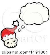 Poster, Art Print Of Skull Wearing A Santa Hat