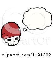 Cartoon Of A Skull Wearing A Santa Hat Royalty Free Vector Illustration