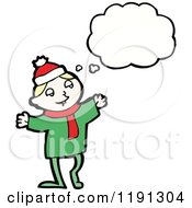 Cartoon Of An Elf Thinking Royalty Free Vector Illustration