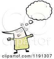 Cartoon Of A Person Whistling And Thinking Royalty Free Vector Illustration by lineartestpilot