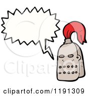 Cartoon Of A Knights Helmet Speaking Royalty Free Vector Illustration by lineartestpilot