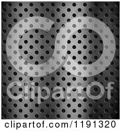 Clipart Of A 3d Metal Perforated Plate Over Black Royalty Free CGI Illustration
