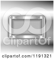 Poster, Art Print Of 3d Frame Around Perforated Metal On Gray