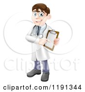 Friendly Male Doctor Holding And Pointing To Medical Chart
