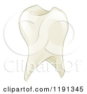 Cartoon Of A Shiny Tooth Royalty Free Vector Clipart by AtStockIllustration