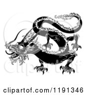 Poster, Art Print Of Black And White Chinese Zodiac Dragon