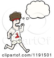 Cartoon Of A Running Man Thinking Royalty Free Vector Illustration