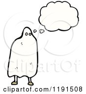 Cartoon Of A Ghost Thinking Royalty Free Vector Illustration
