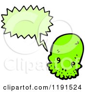 Poster, Art Print Of Green Skull Speaking