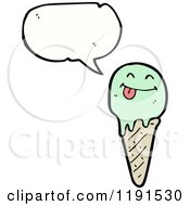 Cartoon Of An Ice Cream Cone Speaking Royalty Free Vector Illustration